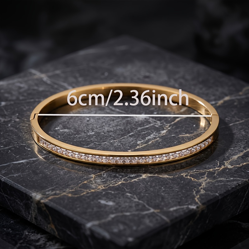 3pcs Embossed Four-Star Bangle Set, Stainless Steel